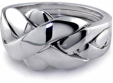 UNISEX 4 band STERLING SILVER Puzzle Ring 4BDS - Uctuk