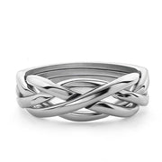 LADIES 4 band STERLING SILVER Puzzle Ring 4KNS - Uctuk