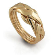 LADIES PETITE 4 band 14K Gold Puzzle Ring 4PGL - Uctuk