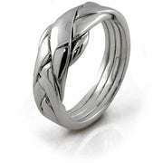 LADIES PETIT 4 band PLATINUM Puzzle Ring 4PPL - Uctuk