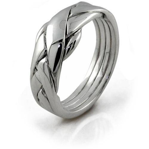 LADIES PETIT 4 band PLATINUM Puzzle Ring 4PPL - Uctuk