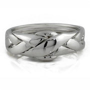 LADIES PETIT 4 band PLATINUM Puzzle Ring 4PPL - Uctuk