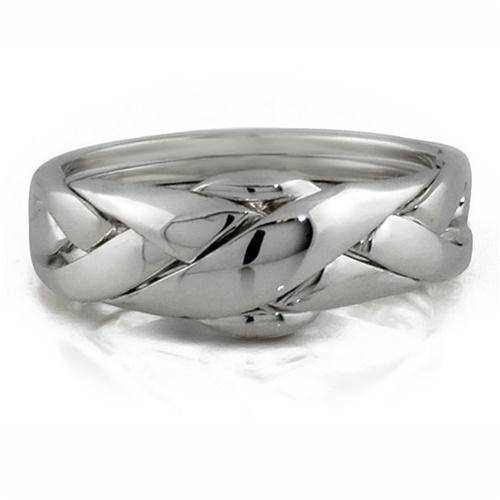 LADIES PETIT 4 band PLATINUM Puzzle Ring 4PPL - Uctuk