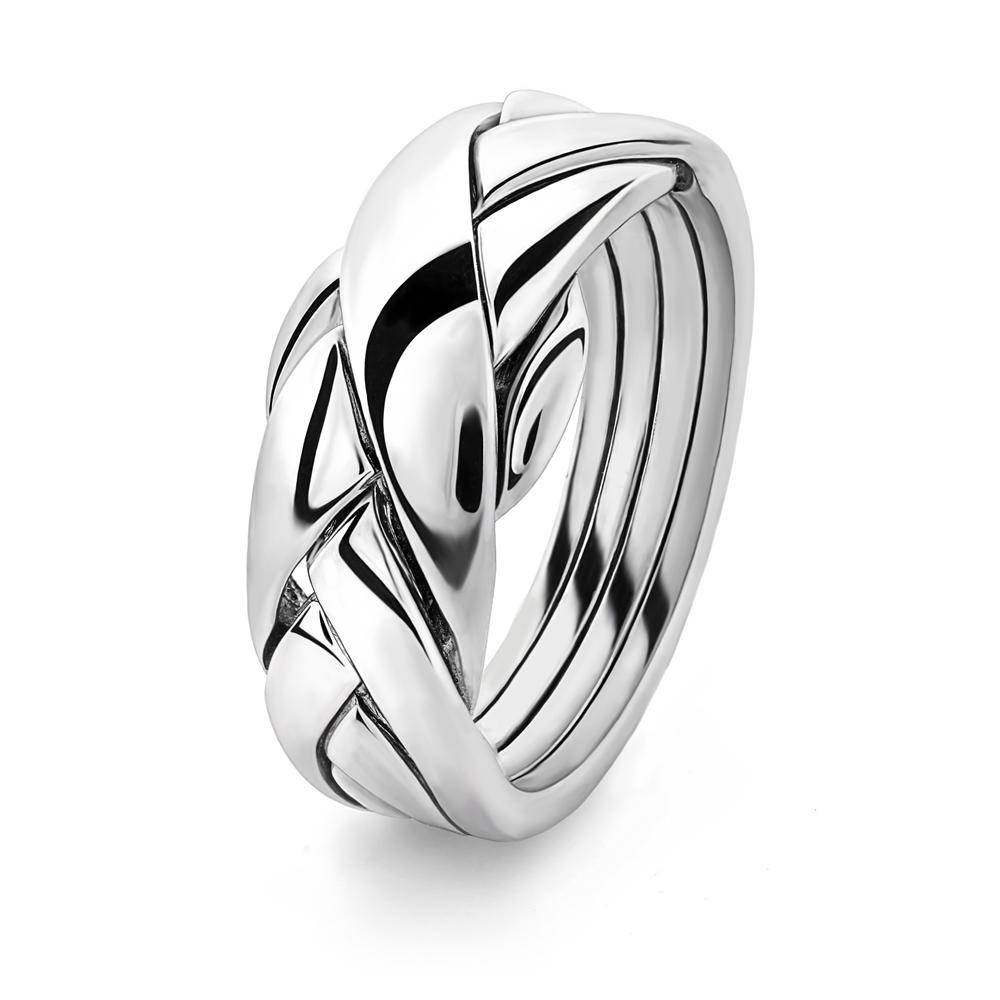 LADIES PETITE band STERLING SILVER Puzzle Ring 4PSL