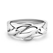 LADIES PETITE 4 band STERLING SILVER Puzzle Ring 4PSL - Uctuk