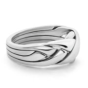 LADIES PETITE 4 band STERLING SILVER Puzzle Ring 4PSL - Uctuk