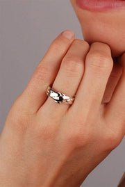 LADIES PETITE 4 band STERLING SILVER Puzzle Ring 4PSL - Uctuk