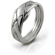 LADIES PETITE 4 band STERLING SILVER Puzzle Ring 4PSL - Uctuk