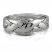 LADIES PETITE 4 band STERLING SILVER Puzzle Ring 4PSL - Uctuk