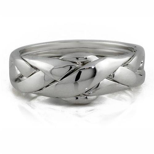 LADIES PETITE 4 band STERLING SILVER Puzzle Ring 4PSL - Uctuk