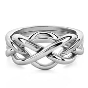 LADIES 4 band STERLING SILVER Puzzle Ring 4WSL - Uctuk