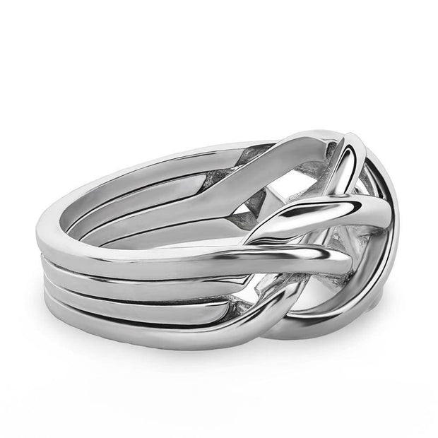 LADIES 4 band STERLING SILVER Puzzle Ring 4WSL - Uctuk