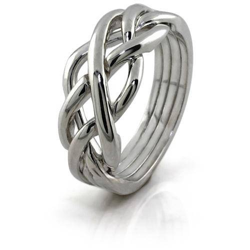 LADIES 4 band STERLING SILVER Puzzle Ring 4WSL - Uctuk