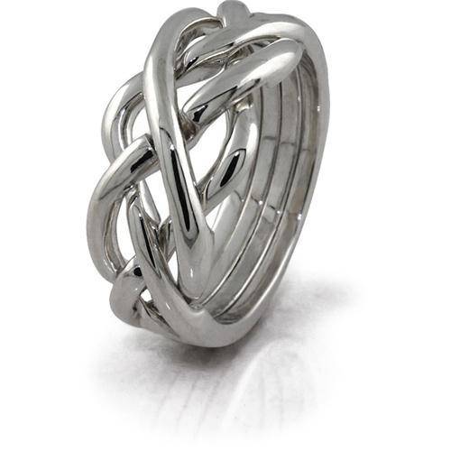 Mens 4 band STERLING SILVER Puzzle Ring 4WSM - Uctuk