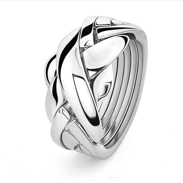 UNISEX 5 band STERLING SILVER Puzzle Ring 5BDS - Uctuk