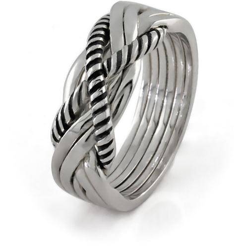 LADIES band STERLING SILVER Puzzle Ring 62TSL