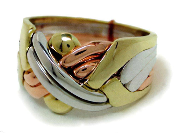 14K Gold 6 Band Puzzle Ring 6B142 - Uctuk