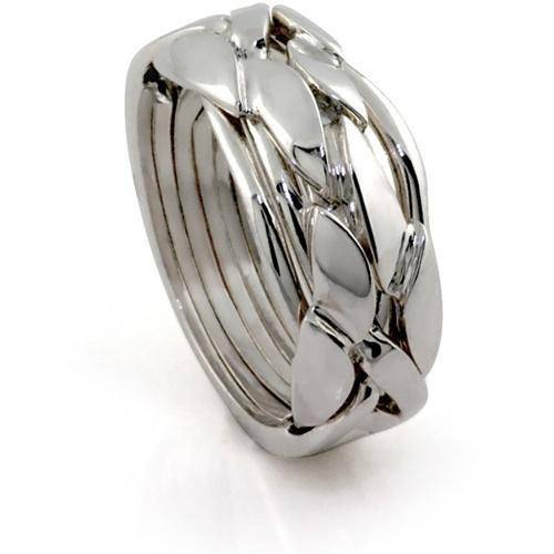 LADIES 6 band STERLING SILVER Puzzle Ring 6BCS - Uctuk