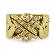 14K Gold 6 Band Diamond Puzzle Ring 6BSENA - Uctuk