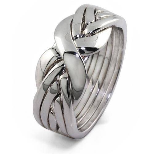 LADIES 6 band STERLING SILVER Puzzle Ring 6BSL - Uctuk