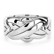 Mens 6 band STERLING SILVER Puzzle Ring 6FMS - Uctuk