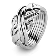 Unisex 6 band STERLING SILVER Puzzle Ring 6SU - Uctuk