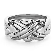 Unisex 6 band STERLING SILVER Puzzle Ring 6SU - Uctuk