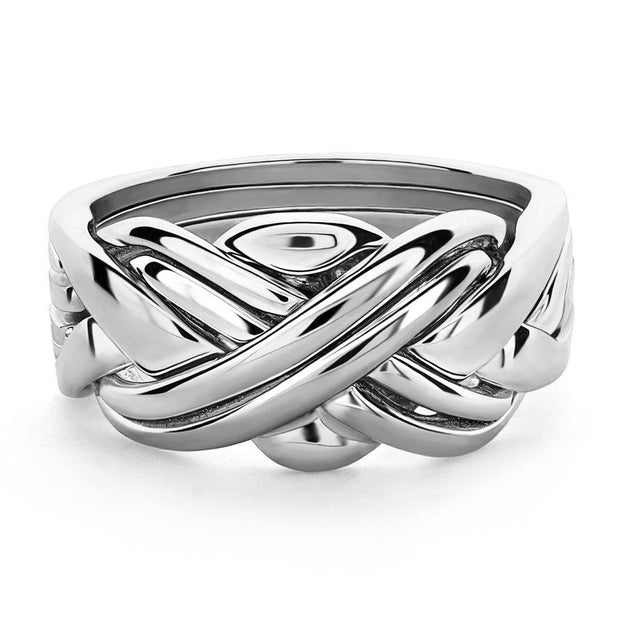 Unisex 6 band STERLING SILVER Puzzle Ring 6SU - Uctuk