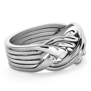 Unisex 6 band STERLING SILVER Puzzle Ring 6SU - Uctuk