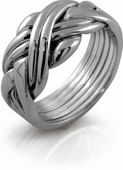 Unisex 6 band STERLING SILVER Puzzle Ring 6SU - Uctuk