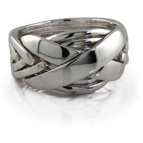 Mens 7 band STERLING SILVER Puzzle Ring 72SM - Uctuk