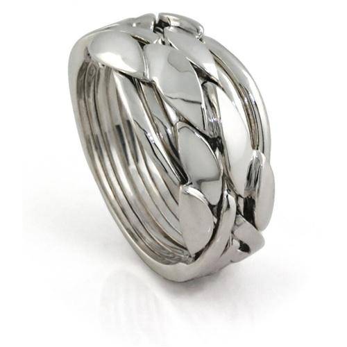 MENS 7 band STERLING SILVER Puzzle Ring 7BCS - Uctuk