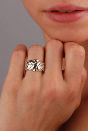 UNISEX 7 band Platinum Puzzle Ring 7BDP - Uctuk