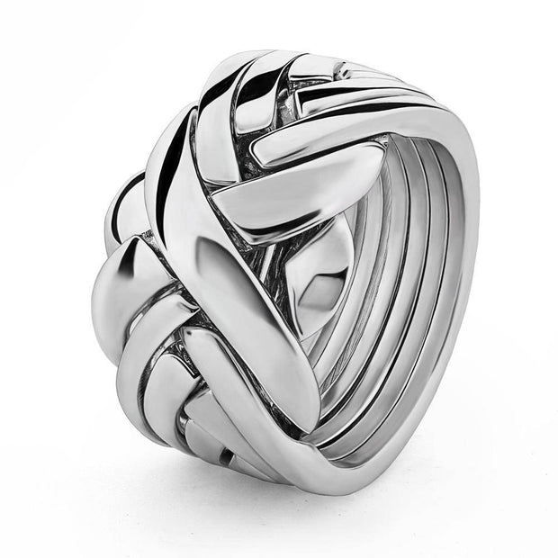 UNISEX 7 band STERLING SILVER Puzzle Ring 7BDS - Uctuk