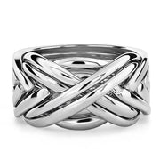 Mens 8 band STERLING SILVER Puzzle Ring 84SM - Uctuk