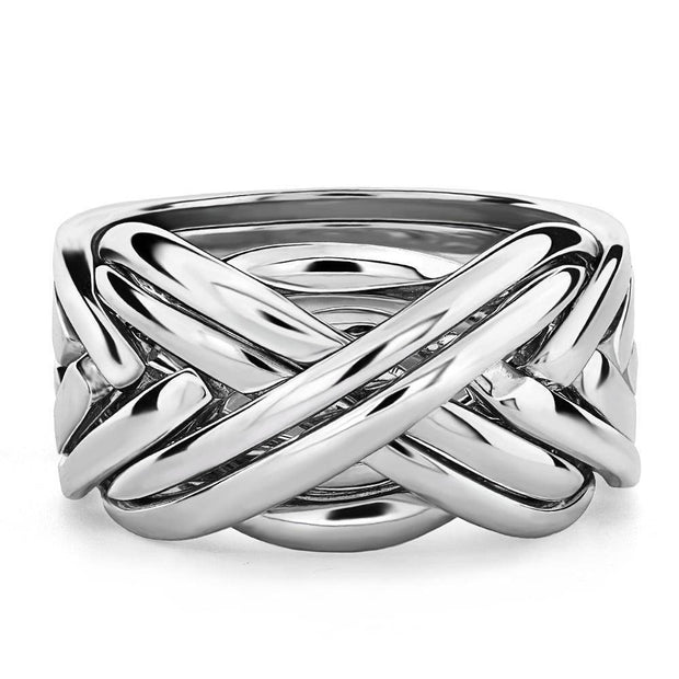 Mens 8 band STERLING SILVER Puzzle Ring 84SM - Uctuk