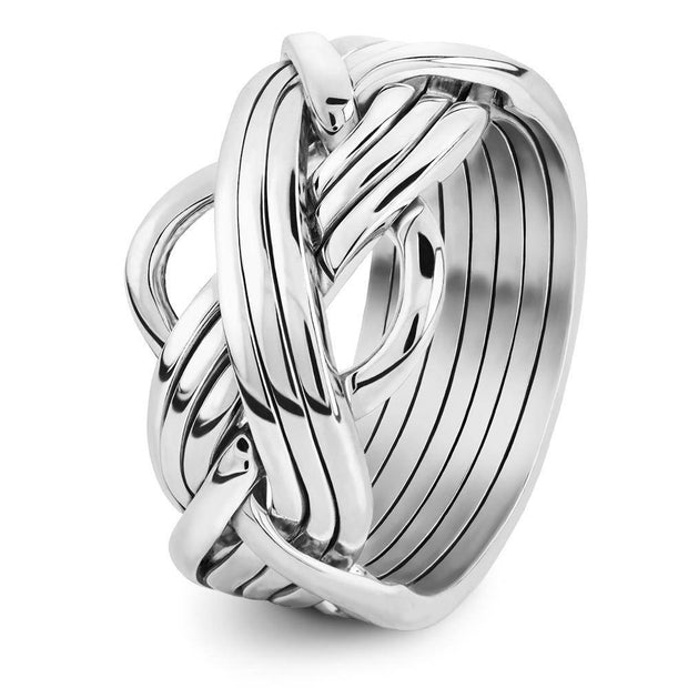 Mens 8 band STERLING SILVER Puzzle Ring 86MS - Uctuk
