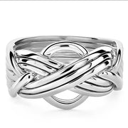 Mens 8 band STERLING SILVER Puzzle Ring 86MS - Uctuk