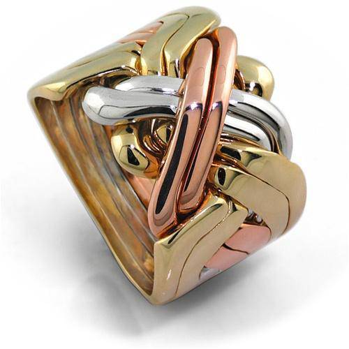 14K Gold 8 Band Regular Puzzle Ring 8B141TC - Uctuk