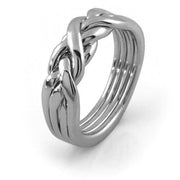 Mens 4 band HEAVY Platinum Puzzle Ring MPR-4RP - Uctuk