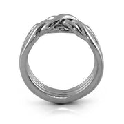 Mens 4 band HEAVY Platinum Puzzle Ring MPR-4RP - Uctuk