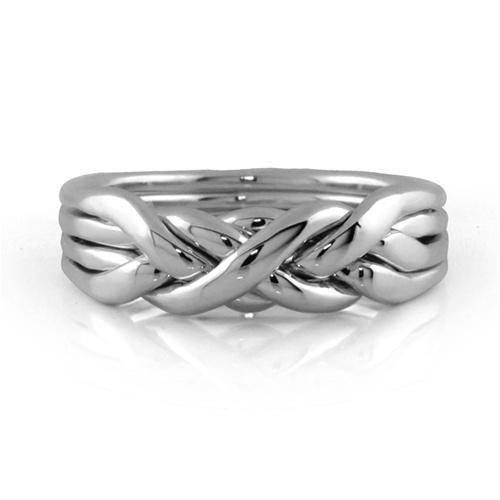 Mens 4 band HEAVY Platinum Puzzle Ring MPR-4RP - Uctuk
