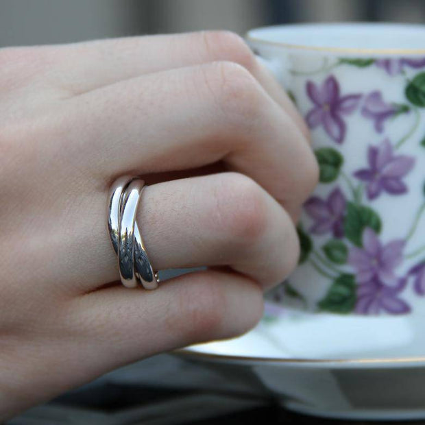 Sterling Silver 3 Band Rolling Ring - Uctuk