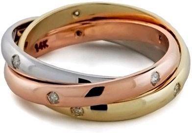 Tricolor Diamond Rolling Ring - 3B3C352D - Uctuk