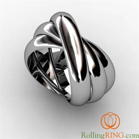 14K Solid WHITE Gold THICK Rolling Ring <font color="#FF0000">IN STOCK! FREE SHIPPING!</font> - Uctuk