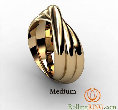 14K Solid Yellow Gold Rolling Ring <font color="#FF0000">IN STOCK! FREE SHIPPING!</font> - Uctuk