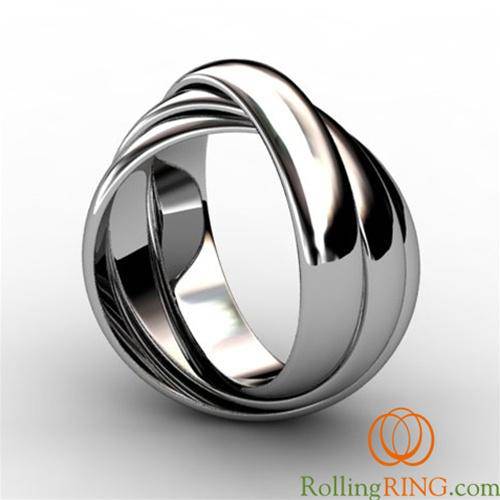 Sterling Silver 3 Band THICK Rolling Ring - Uctuk