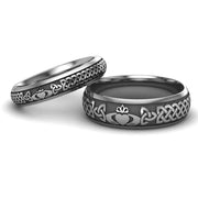 Titanium Claddagh Wedding Ring Set 1 - 6mm-4mm - Uctuk