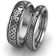 Titanium Claddagh Wedding Ring Set 1 - 6mm-4mm - Uctuk