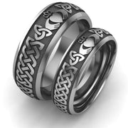 Titanium Claddagh Wedding Ring Set 1 - 8mm-6mm - Uctuk